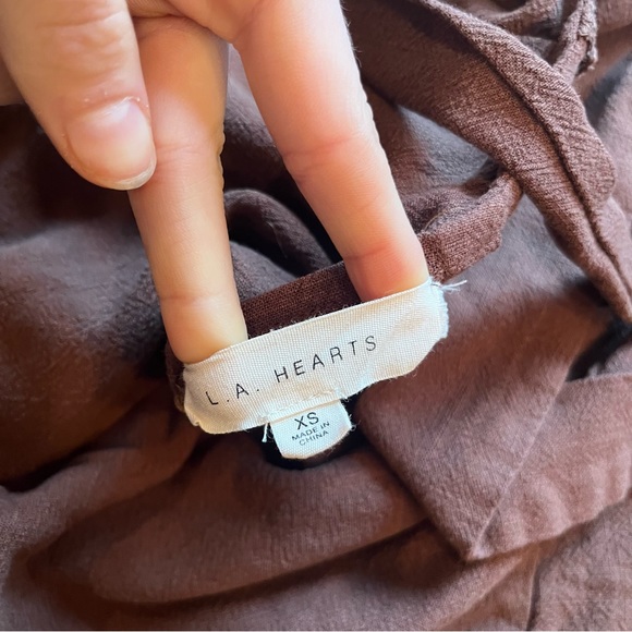 Pacsun LA Hearts Tie Back Linen Mini Skort Dress - Picture 3 of 5